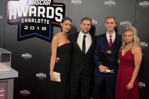 Colin Garrett receives 2 awards at the NASCAR Touring Series 2018 Banquet